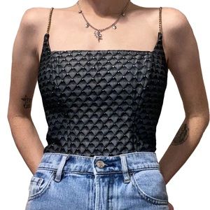 Vintage Bustier Style Rhinestone Top